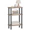 Greige 3-Tier Side Table Particleboard Metal Adjustable Feet Minimalist Design